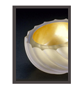 Frosted Glass and Gold Paperweight